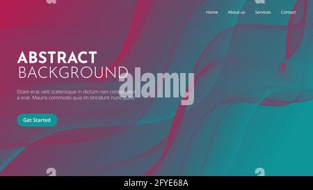 Fließendes geometrisches Fluid-Gitter. Abstrakt verbundene Linienelemente Hintergrund. Trendiges und farbenfrohes Sommermotiv mit flüssiger Welle. Moderne Illustration. Stock Vektor