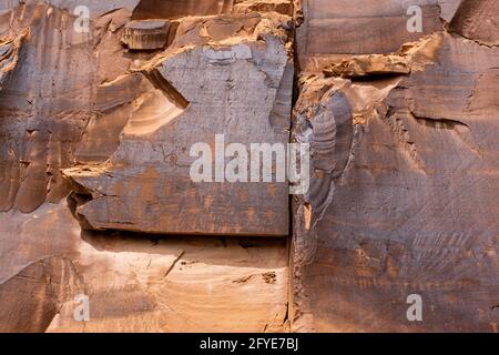 Felszeichnungen in der Nähe von Moab, Utah Stockfoto