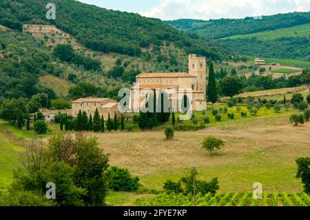 Abbazia di Sant'Antimo, Toskana, Italien Stockfoto
