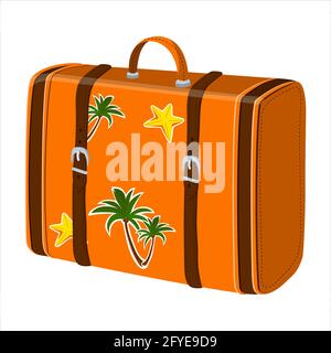 Reisekoffer, Retro-Koffer. vektor isoliert auf weißem Hintergrund. Stock Vektor