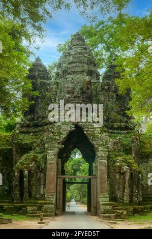 Siegestor von Angkor Thom, Siem Reap, Kambodscha Stockfoto