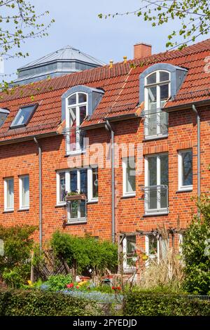 Modernes Wohnhaus aus Backstein, Mehrfamilienhaus, , Bremen, Deutschland, Europa Stockfoto