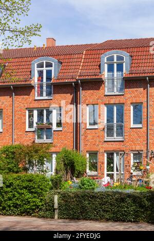 Modernes Wohnhaus aus Backstein, Mehrfamilienhaus, , Bremen, Deutschland, Europa Stockfoto