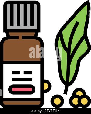 Natürliche Vitamine Phytotherapie Farbe Symbol Vektor Illustration Stock Vektor