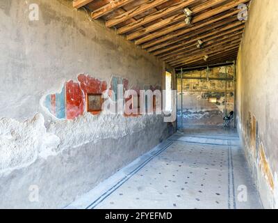 Cryptoporticus (Korridor) - Haus des Hirschs (Casa dei Cervi) - Herculaneum Ruinen, Italien Stockfoto