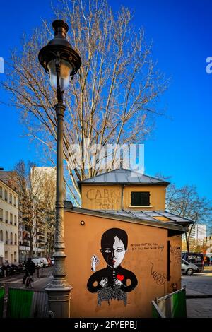 FRANKREICH. PARIS (75) QUAI DE LA LOIRE, AM BECKEN VON LA VILLETTE Stockfoto