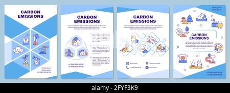 Vorlage für die Broschüre „CO2-Emissionen“ Stock Vektor