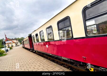 Molli Bahn, Molli Bahn, Schmalspurdampfbahn, Bad Doberan, Rostock, Deutschland, Europa Stockfoto