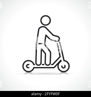 Symbol für Roller oder Kick-Bike-Linie isoliert Stock Vektor