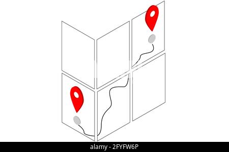 Navigationsvektorsymbol. GPS-Navigationssymbol. Stock Vektor