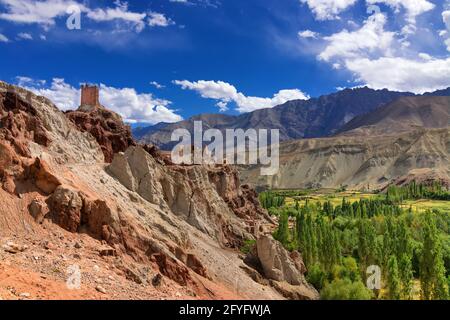 Alte Ruinen am Basgo Kloster, Leh ladakh Landschaft, Jammu und Kaschmir, Indien Stockfoto