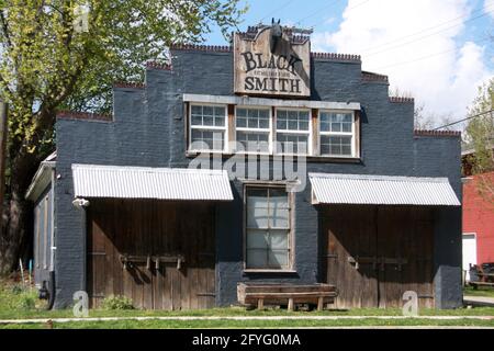 Der historische Clifton, OH, USA. Schmiedewerkstatt aus dem frühen 19. Jahrhundert. Stockfoto