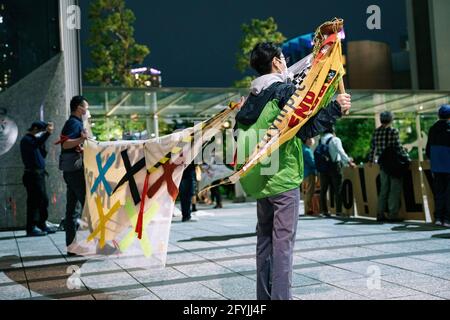 29. Mai 2021: Protest gegen die Olympischen Spiele 2020/2021 in Tokio Stockfoto