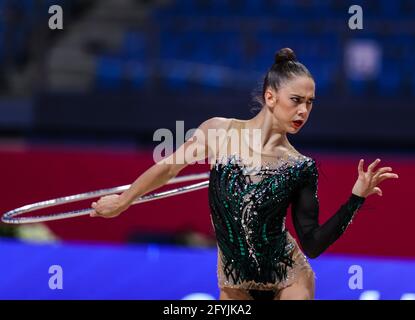 Pesaro, Italien. 28. Mai 2021.während der FIG-Weltmeisterschaft der rhythmischen Gymnastik 2021 Pesaro in der Vitrifrigo Arena, Pesaro, Italien am 28. Mai 2021 - Foto FCI / Fabrizio Carabelli / LM Quelle: Live Media Publishing Group/Alamy Live News Stockfoto