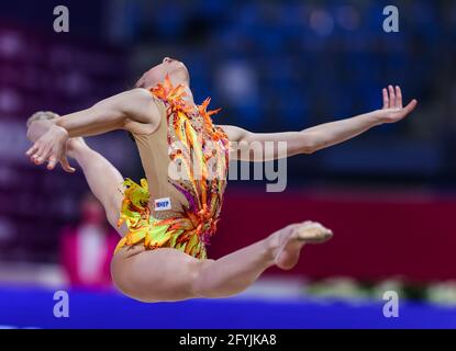 Pesaro, Italien. 28. Mai 2021.während der FIG-Weltmeisterschaft der rhythmischen Gymnastik 2021 Pesaro in der Vitrifrigo Arena, Pesaro, Italien am 28. Mai 2021 - Foto FCI / Fabrizio Carabelli / LM Quelle: Live Media Publishing Group/Alamy Live News Stockfoto