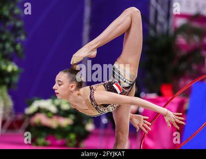 Pesaro, Italien. 28. Mai 2021.während der FIG-Weltmeisterschaft der rhythmischen Gymnastik 2021 Pesaro in der Vitrifrigo Arena, Pesaro, Italien am 28. Mai 2021 - Foto FCI / Fabrizio Carabelli / LM Quelle: Live Media Publishing Group/Alamy Live News Stockfoto