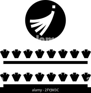 Falsche Wimpern setzen Glyphen Symbol Vektor Illustration Stock Vektor