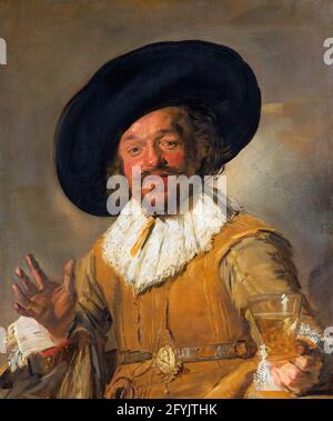 Ein Milizionär, der einen ‘fröhlichen Trinker’, von Frans Hals (um 1582-1666), Öl auf Leinwand, c. 1628-30 Stockfoto