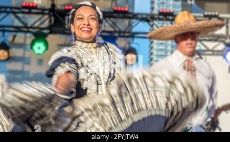 Traditionelles Mexfest am Yonge-Dundas Square, Toronto, Kanada. Das Jahr 2015 Stockfoto