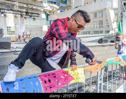 Traditionelles Mexfest am Yonge-Dundas Square, Toronto, Kanada. Das Jahr 2015 Stockfoto