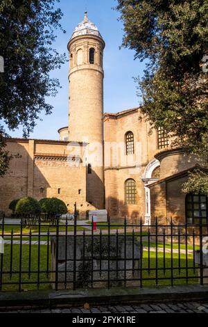 Außenansicht der Basilika San Vitale. Ravenna, Emilia Romagna, Italien, Europa. Stockfoto