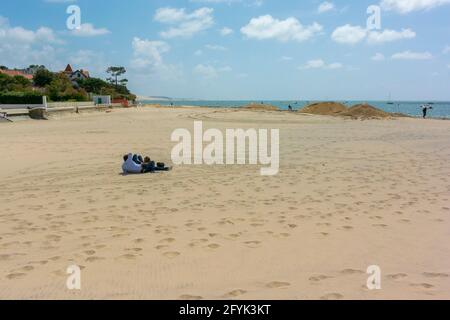 Arcachon, Frankreich, Touristen Zu Besuch, Strandszenen, Urlaub Stockfoto