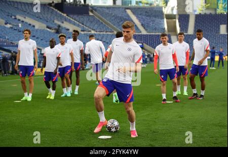 Porto, Portugal, 28. Mai 2021. Timo Werner aus Chelsea während einer Trainingseinheit im Estadio do Dragao, Porto. Bildnachweis sollte lauten: David Klein/Sportimage Kredit: Sportimage/Alamy Live News Stockfoto