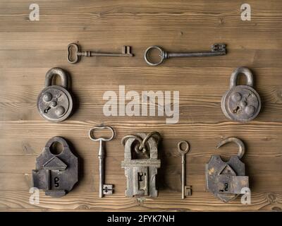 Schloss und Schlüssel 1800 Stockfoto