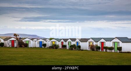 Chalets im Brightstone Holiday Centre an der Südküste der Isle of Wight. Aufgenommen im Dezember 2011. Stockfoto