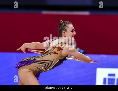 Kolosov Margarita (GER) während der Rhythmischen Gymnastik FIG World Cup 2021 Pesaro in der Vitrifrigo Arena, Pesaro, Italien am 28. Mai 2021 - Foto FCI / Fabrizio Carabelli / LM Stockfoto