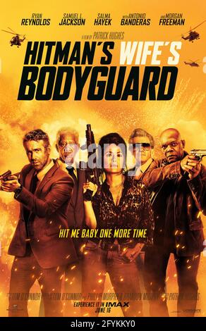 VERÖFFENTLICHUNG: 16. Juni 2021 TITEL: The Hitman's Wife's Bodyguard STUDIO: Lionsgate REGIE: Patrick Hughes HANDLUNG: Fortsetzung der Action/Komödie von 2017. MIT RYAN REYNOLDS als Michael Bryce, SALMA HAYEK als Sonia Kincaid, SAMUEL L JACKSON als Darius Kincaid-Plakatkunst. (Kreditbild: © Lionsgate/Entertainment Picturs) Stockfoto