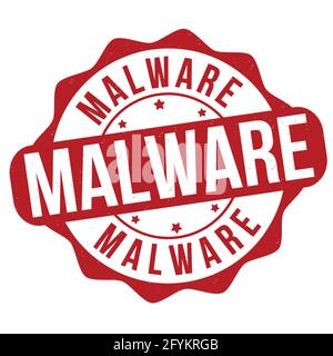 Malware Grunge Gummistempel auf weißem Hintergrund, Vektorgrafik Stock Vektor