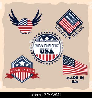 Made in USA Kollektion Stock Vektor