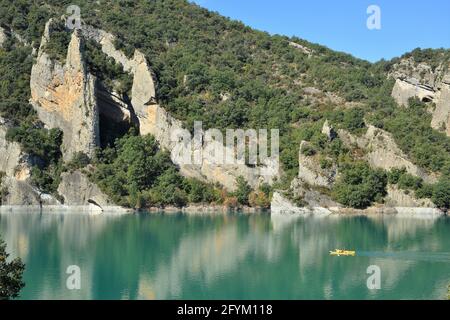 Ansicht der Congost de Mont-rebei Schlucht in Katalonien, Spanien Stockfoto