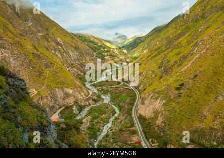 Blick vom Teufels Nase Zug, Alausi, Sibambe, in der Nähe von Riobamba in Ecuador Stockfoto