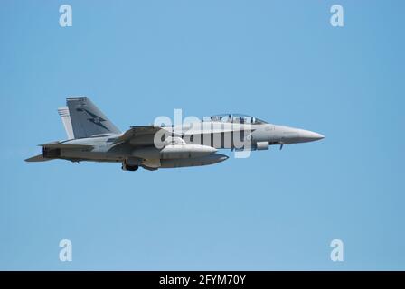 Royal Australian Air Force RAAF F/A 18 Super Hornet A44-207 auf der Williamtown Airshow in der Nähe von Newcastle NSW im Jahr 2010 Stockfoto