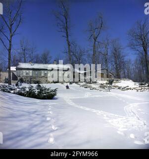 Aspen Lodge, die Residenz des Präsidenten im Camp David in Frederick County, Maryland. Stockfoto