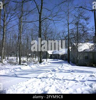 Aspen Lodge, die Residenz des Präsidenten im Camp David in Frederick County, Maryland. Stockfoto