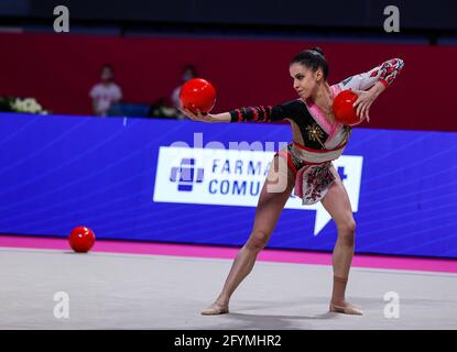 Italien Gruppenmannschaft während der rhythmischen Gymnastik FIG World Cup 2021 Pesaro in der Vitrifrigo Arena, Pesaro, Italien am 28. Mai, / LM Stockfoto