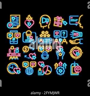 Ambassador Creative – Illustration mit Leuchtsymbol in Neonfarben Stock Vektor