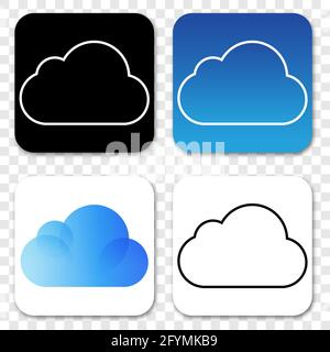 Vinnytsia, Ukraine - 28. Mai 2021: ICloud Vector Logos. Redaktioneller Vektor auf transparentem Hintergrund isoliert Stock Vektor