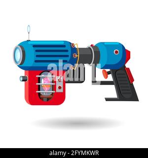 Cartoon retro Raum Blaster, ray gun, Laser Waffe. Vektorgrafik. Cartoon-Stil Stock Vektor