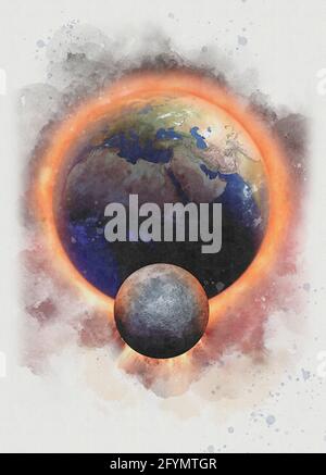 Globale Erwärmung, konzeptuelle Illustration Stockfoto