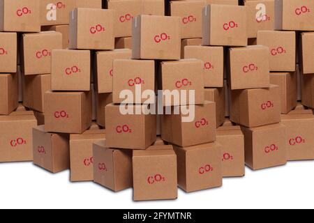 Speicherung von Kohlendioxid, konzeptuelles Composite-Bild Stockfoto