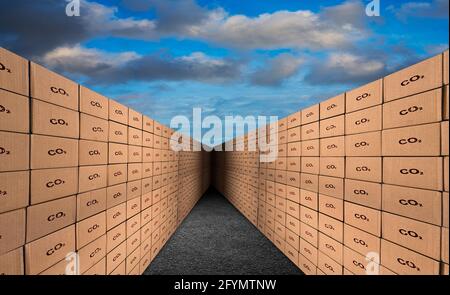 Speicherung von Kohlendioxid, konzeptuelles Composite-Bild. Stockfoto