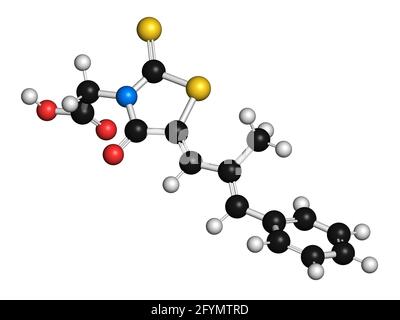 Epalrestat-Molekül für diabetische Neuropathie, Illustration Stockfoto