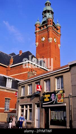 FRANKREICH. NORD (59) DUNKERQUE. RATHAUS BEFFROI IM JAHR 2005 (WIE 23 ANDERE BEFFROIS VON NORDFRANKREICH) UNESCO-WELTKULTURERBE Stockfoto