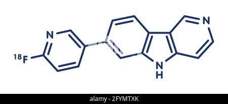 Flortaucipir 18F diagnostisches Molekül, Illustration Stockfoto