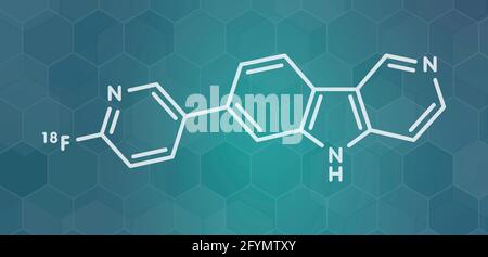 Flortaucipir 18F diagnostisches Molekül, Illustration Stockfoto