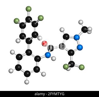 Fluxapyroxad Fungizid-Molekül, Illustration Stockfoto